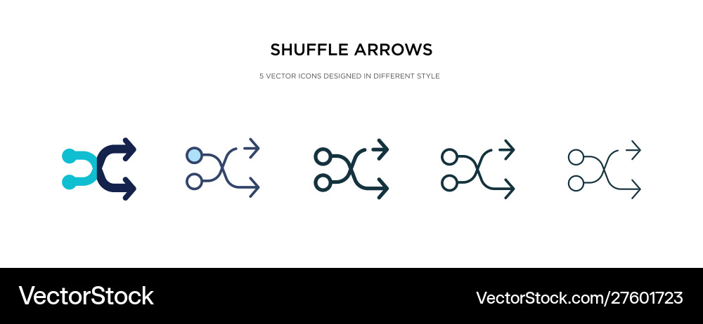 Shuffle arrows icon in different style two Shuffle arrows icon in different style two vector image