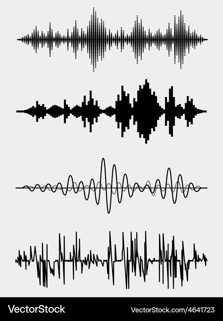 Sound Wave Patterns Vector Image