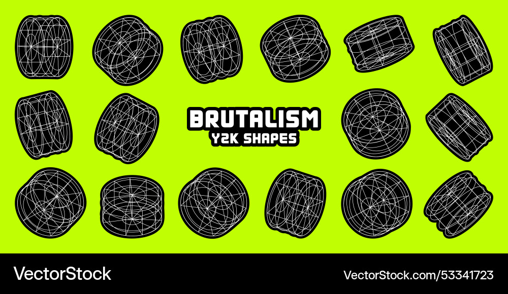 Wireframe lined shapes perspective mesh 3d grid Wireframe lined shapes perspective mesh 3d grid vector image