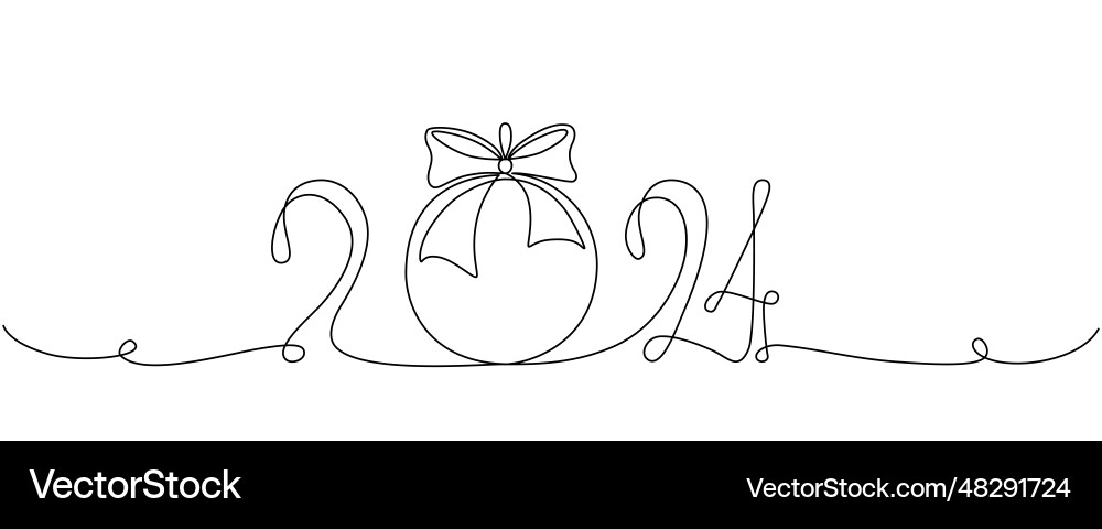 2024 continuous single line sign stock 2024 continuous single line sign stock vector image