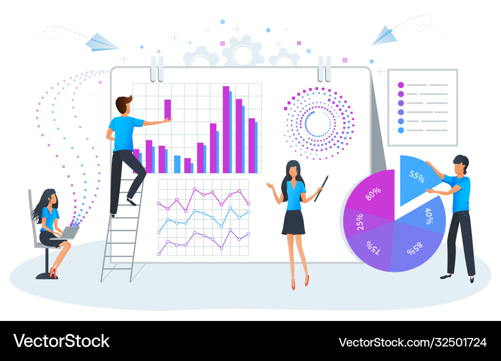 Big data analysis and management workshop Vector Image