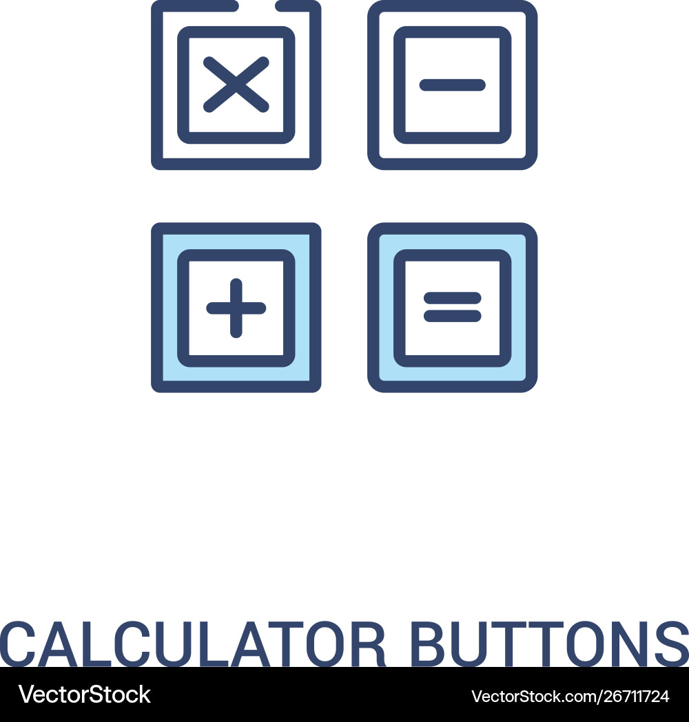 Calculator buttons interface concept 2 colored Vector Image