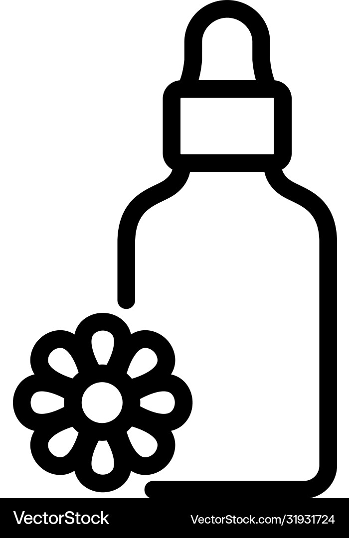 Chamomile elixir bottle icon outline Vector Image