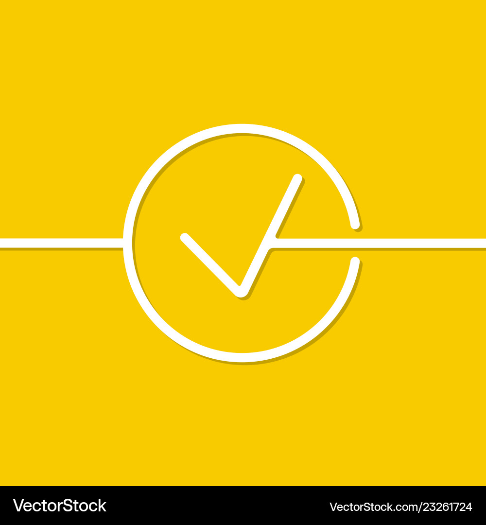 Check mark icon in the style of a single line Vector Image