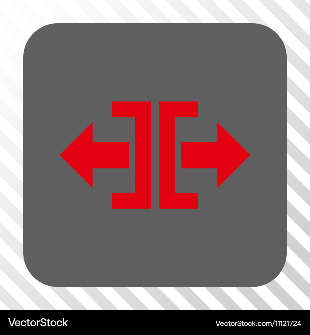 Divide horizontal direction rounded square button vector image