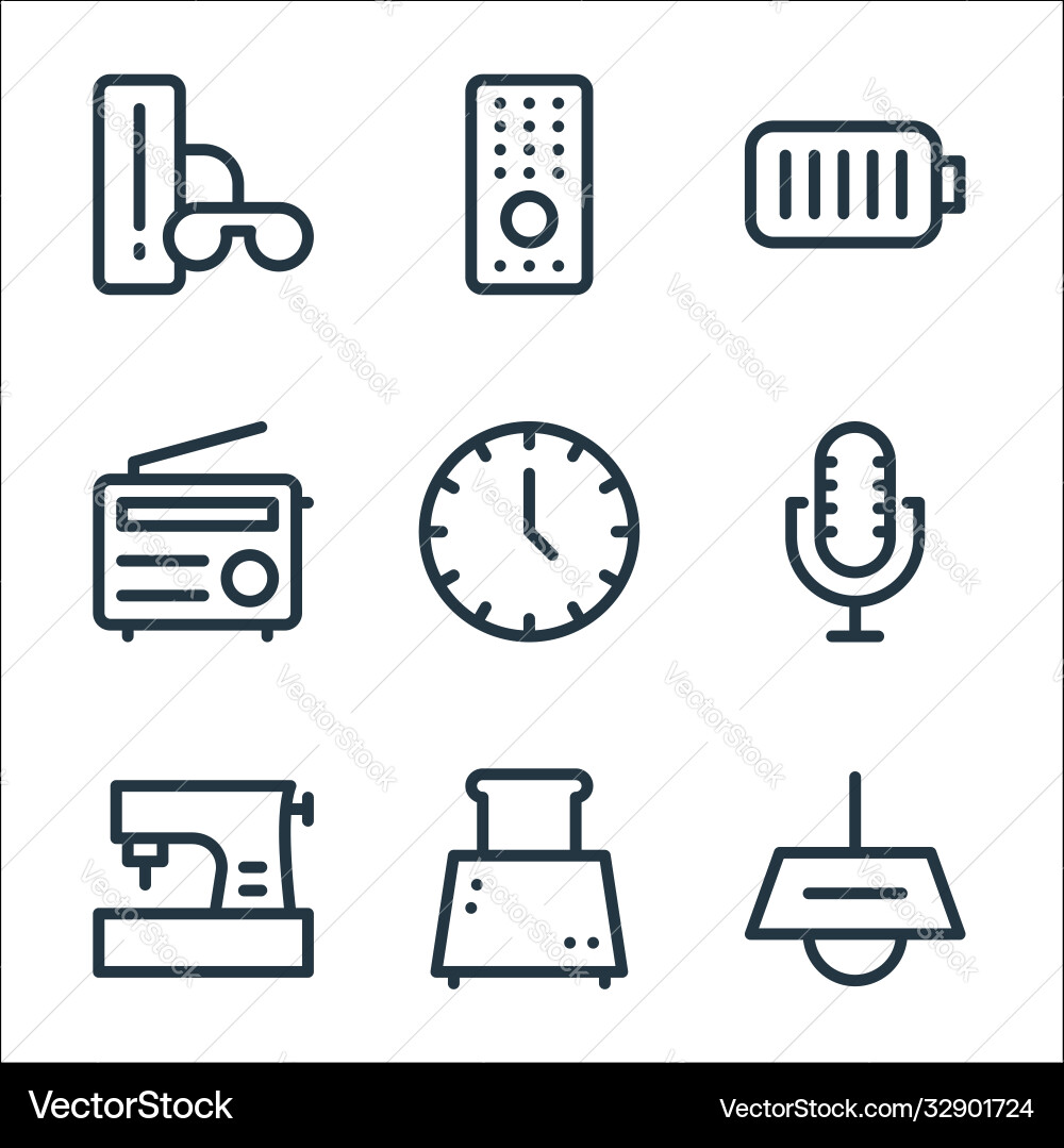 Electronics line icons linear set quality Electronics line icons linear set quality vector image