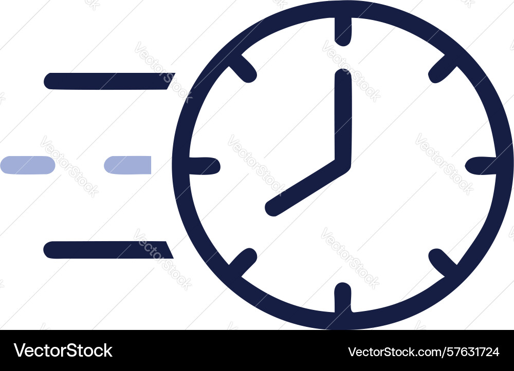 Fast clock icon time management speed design vector image