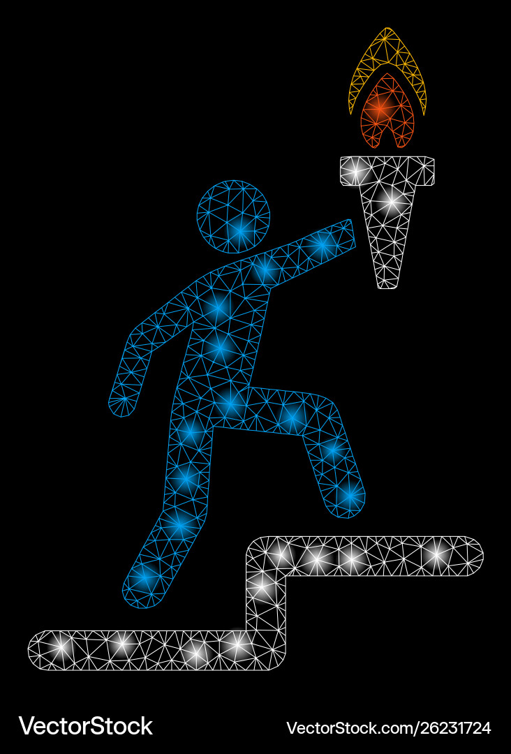 Flare mesh network leader with torch vector image