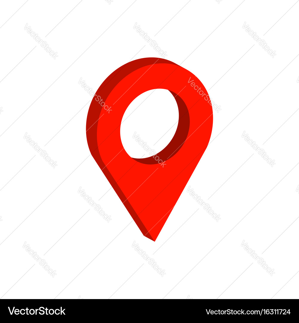 Flat Isometric Map Pointer Icon vector image