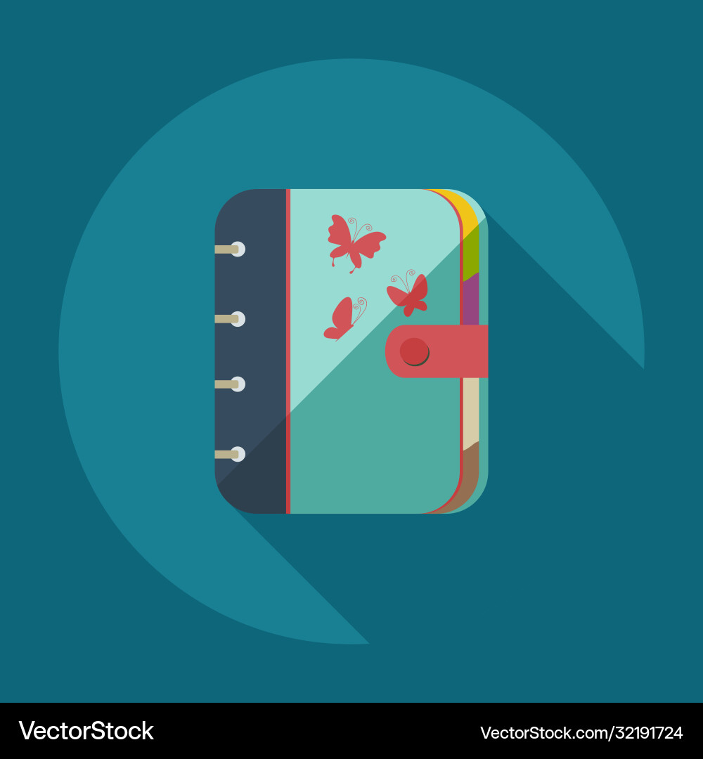 Flat modern design with shadow icons notebook vector image