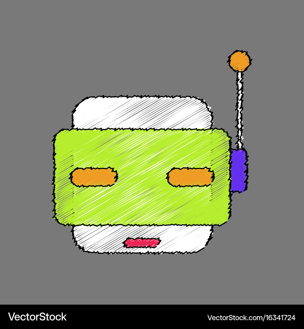 Flat shading style icon toy robot face Vector Image