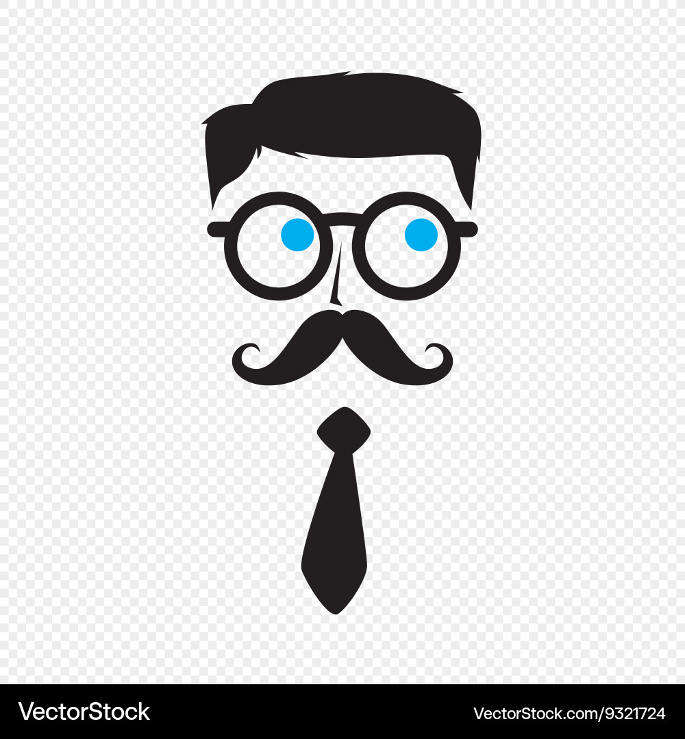 Geek nerd guy with mustache vector image