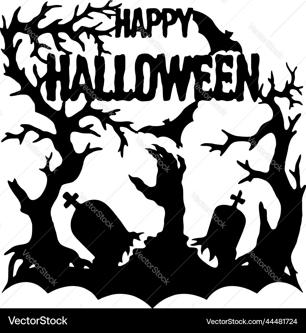 Glücklicher halloween toter Friedhof - lustig Glücklicher halloween toter Friedhof - lustig vektorbild