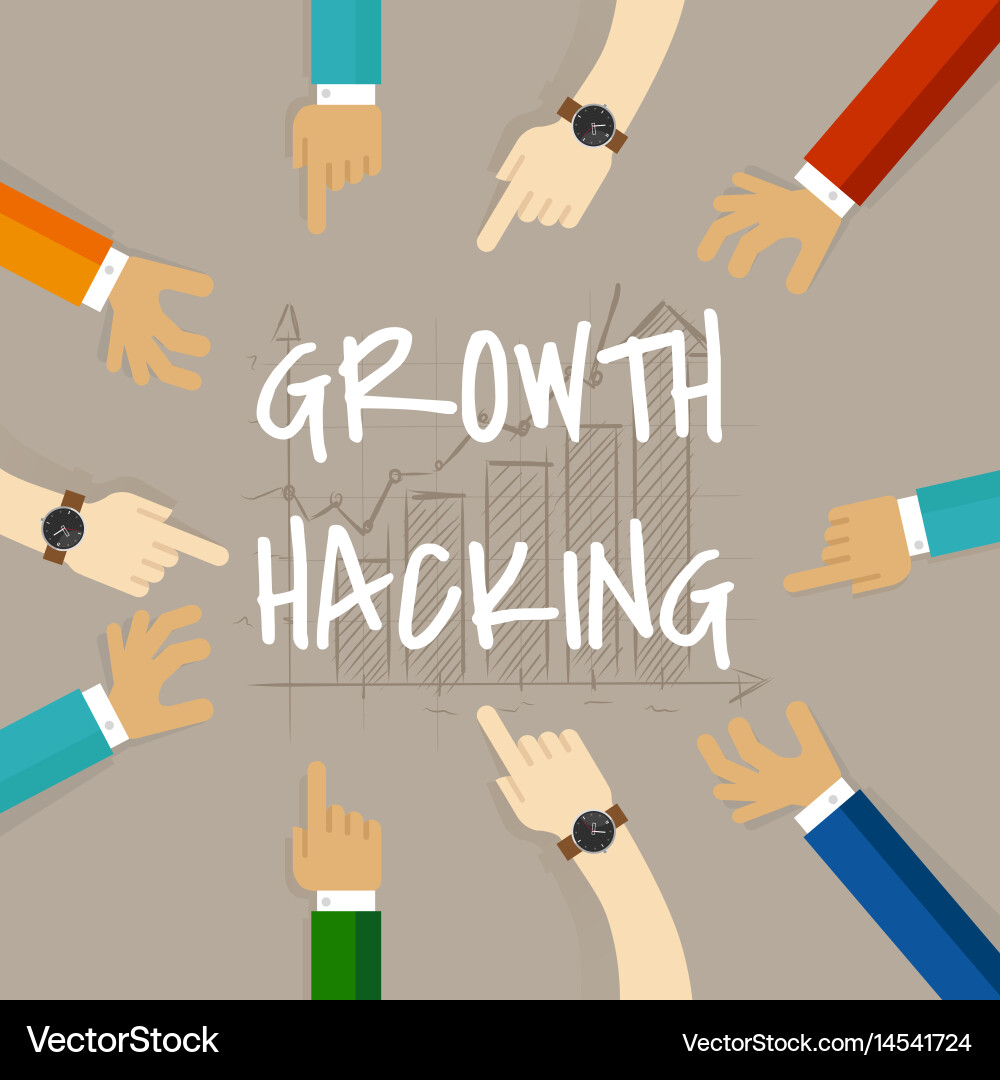 Growth hacking business method concept of using Vector Image