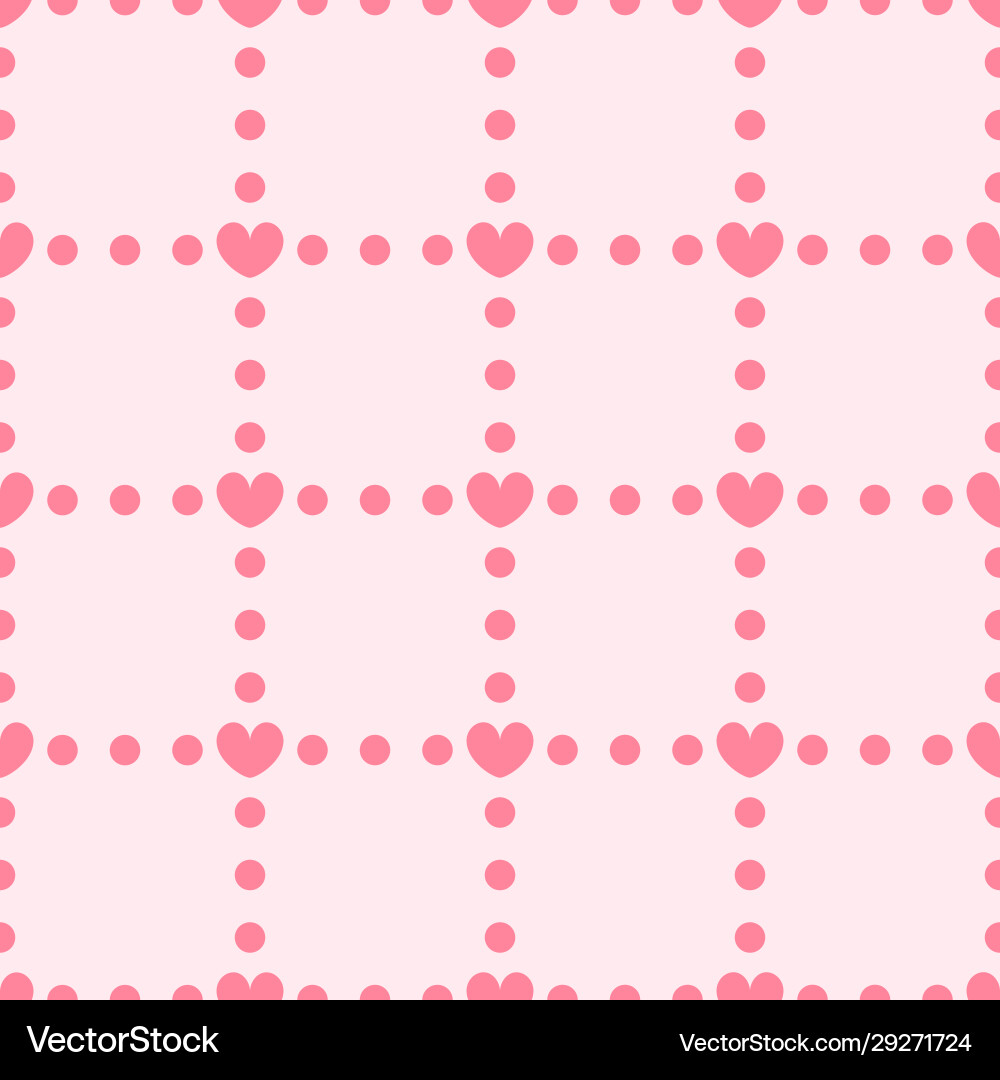 Heart background with dots seamless pattern Heart background with dots seamless pattern vector image