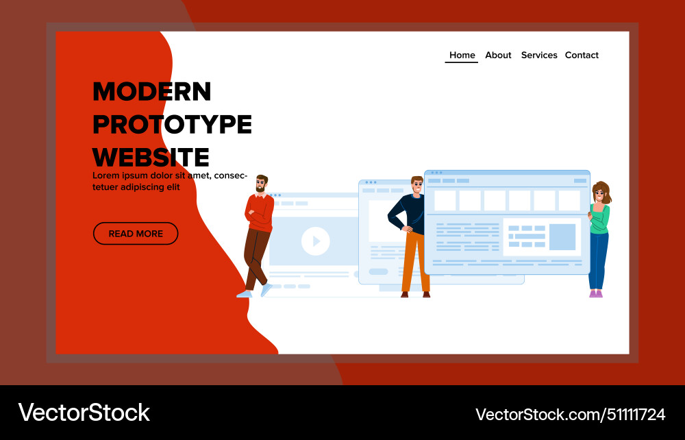 Interactive modern prototype websie Interactive modern prototype websie vector image