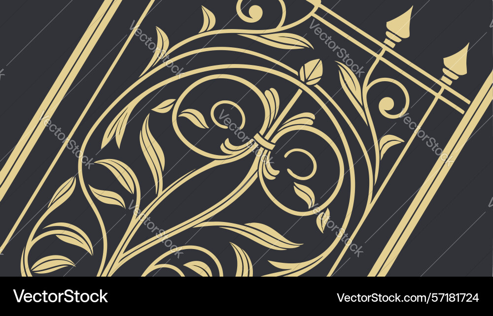 Intricate ironwork pattern element art design Vector Image