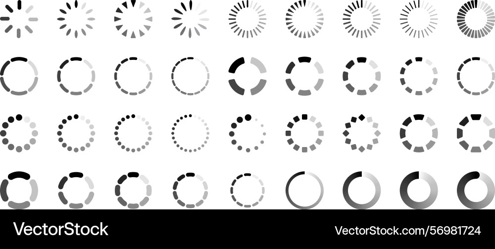 Loading buffering icon set for website vector image