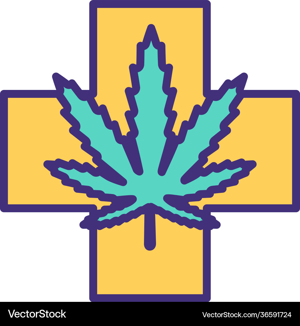 Medical marijuana rgb color icon Medical marijuana rgb color icon vector image