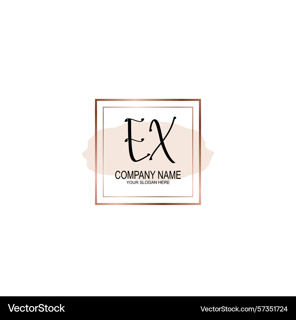 Minimalist handwritten ex initial logos with soft Vector Image