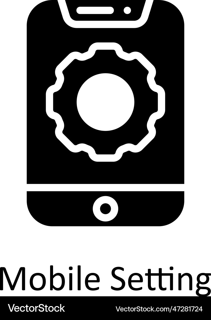 Mobile setting solid icon design Vector Image