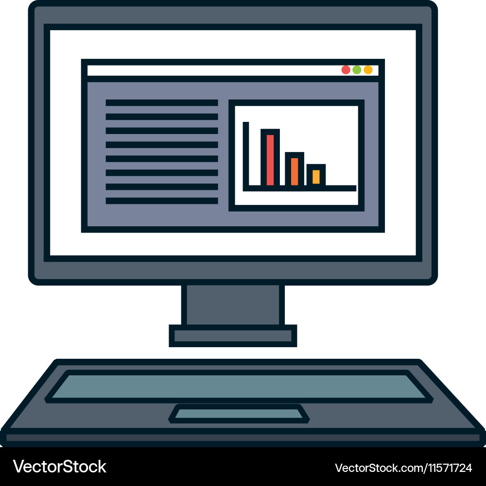 Monitor desktop computer icon Vector Image