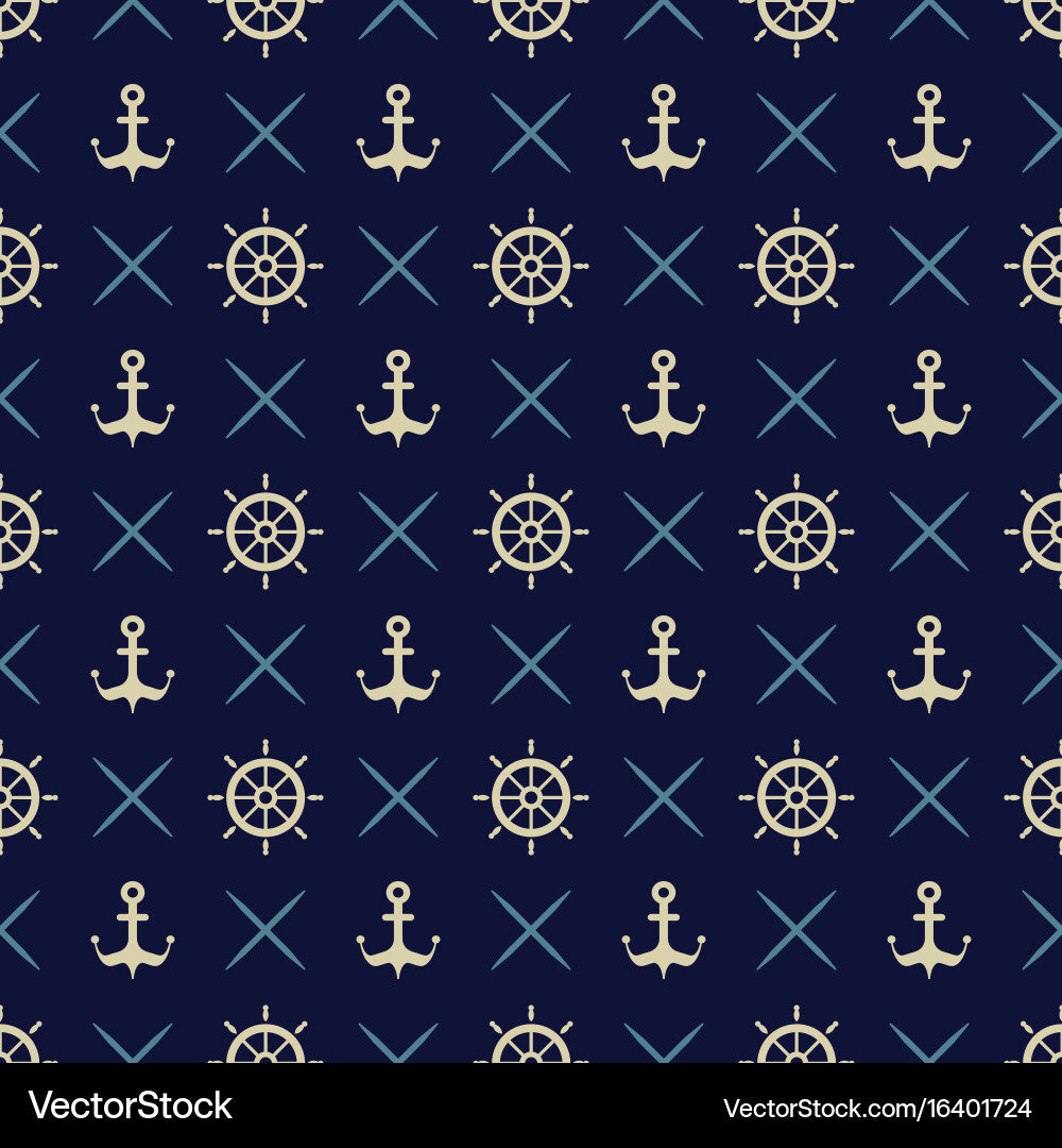 Nautical Seamless Pattern Vector Image