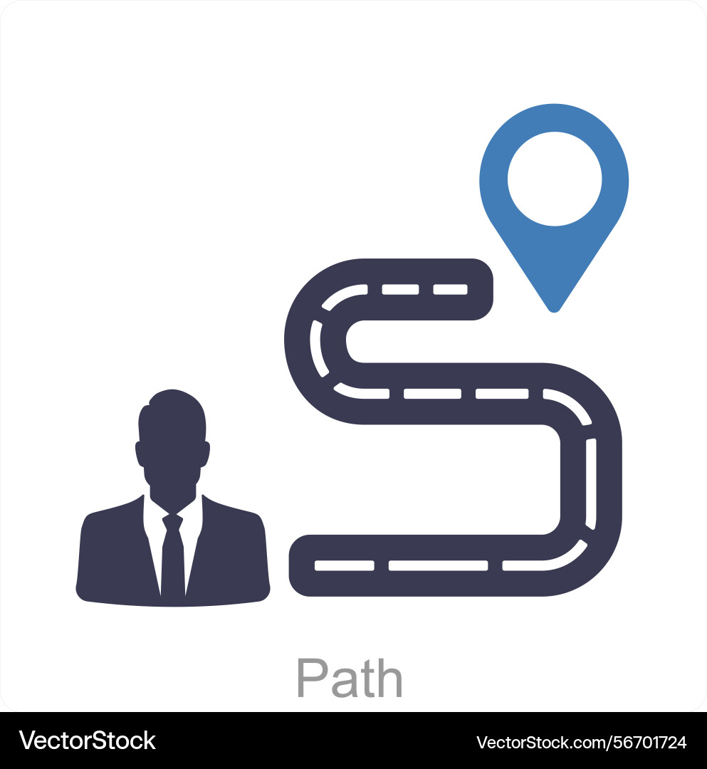 Path and map icon concept Vector Image