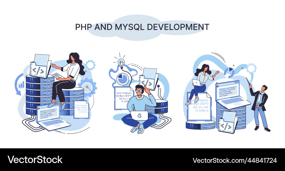 Php and mysql development software website Php and mysql development software website vector image