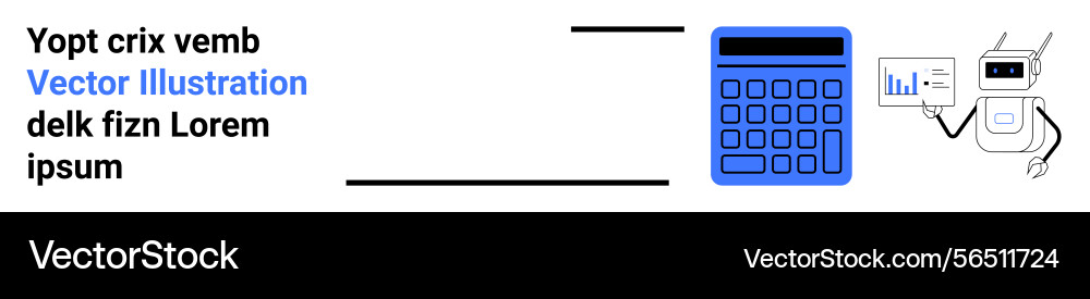Robot holding analytics chart with a calculator Vector Image