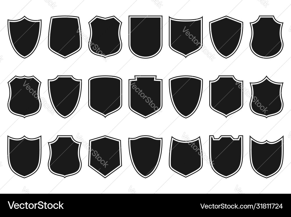 Shield Icon Collection - Security Royalty Free Vector Image