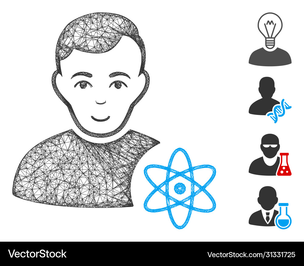 Atomic scientist web mesh Vector Image