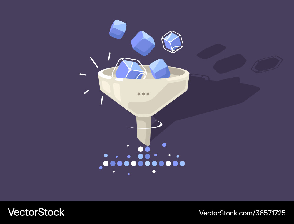 Big Data Funnel Icon Vector Image
