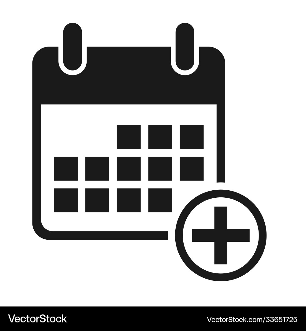 Calendar icon add date event symbol isolated Calendar icon add date event symbol isolated vector image