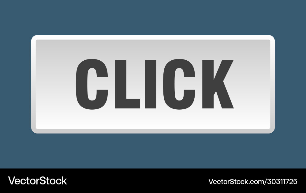 Click button square white push vector image