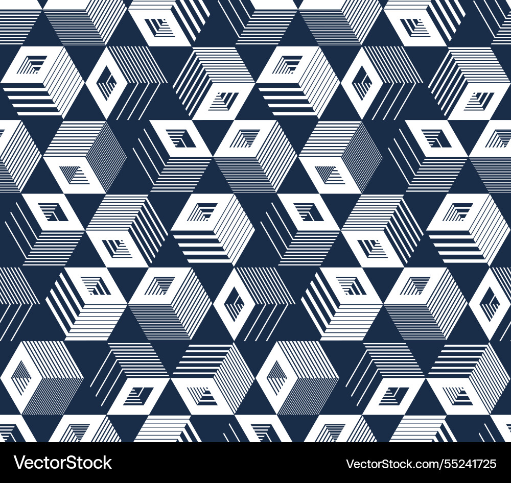 Cubic surreal maze seamless pattern trippy unreal Cubic surreal maze seamless pattern trippy unreal vector image