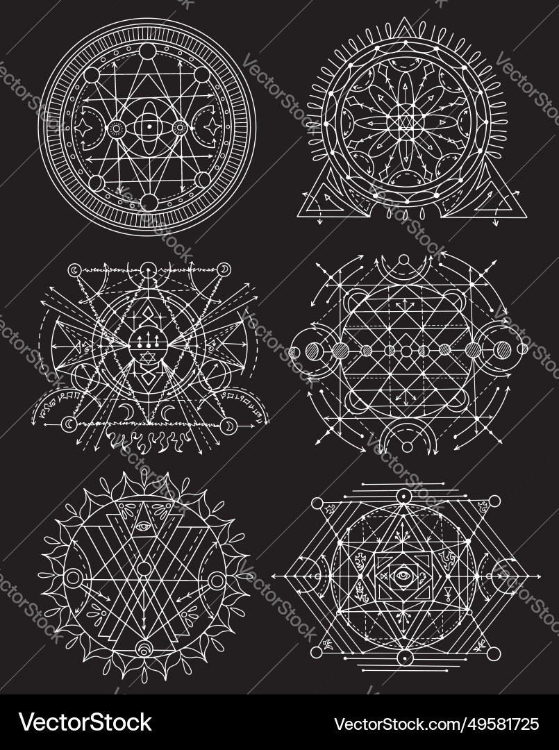 Design set with sacred geometry elements Design set with sacred geometry elements vector image