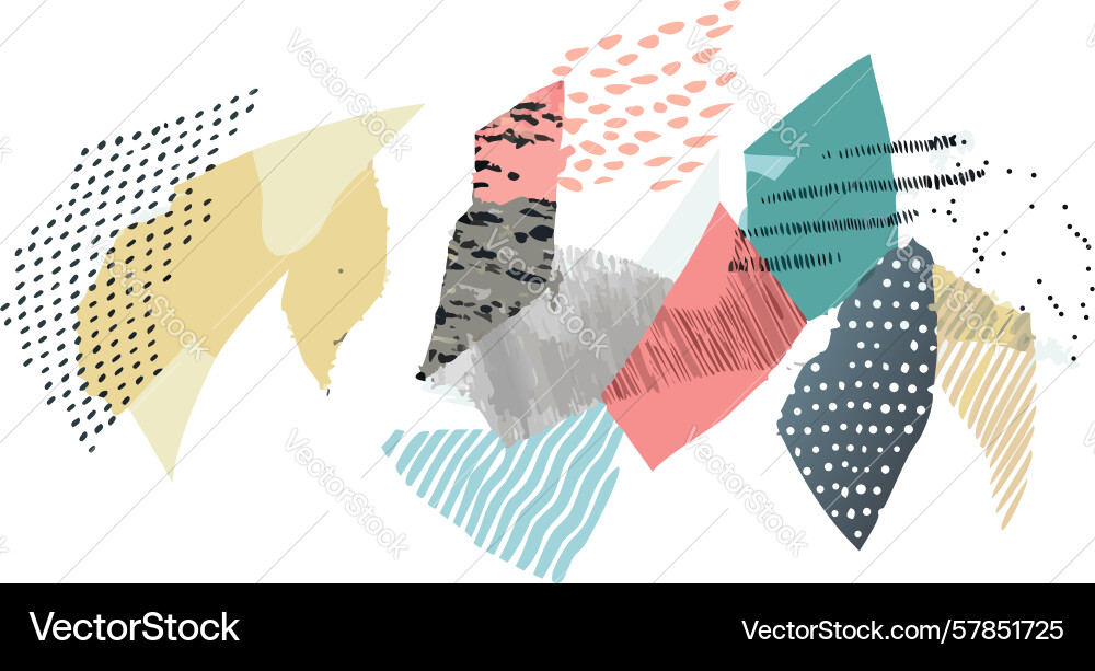 Dynamic abstract geometric blocks art design Vector Image