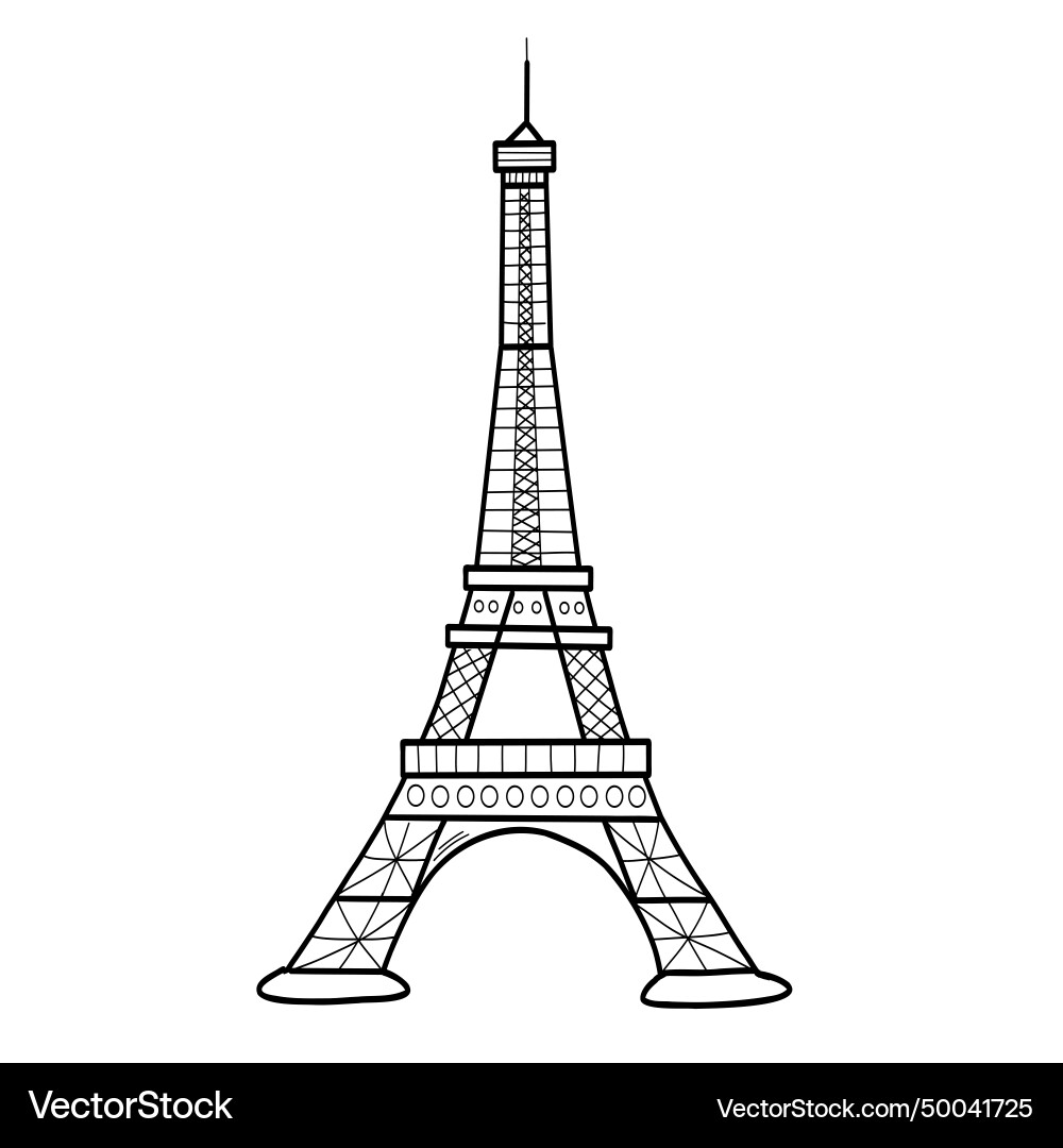 Eiffel tower line art Vector Image
