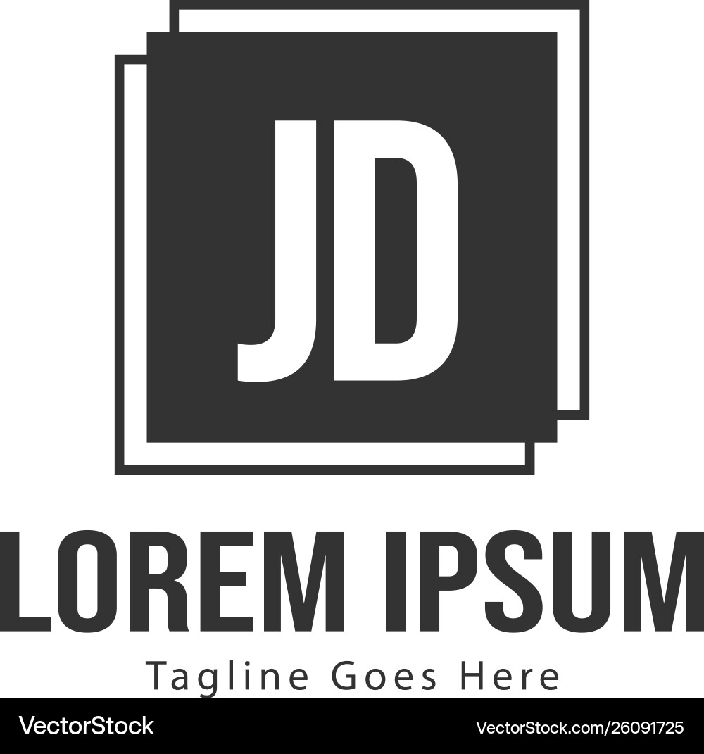 Initial jd logo template with modern frame Initial jd logo template with modern frame Vector Image