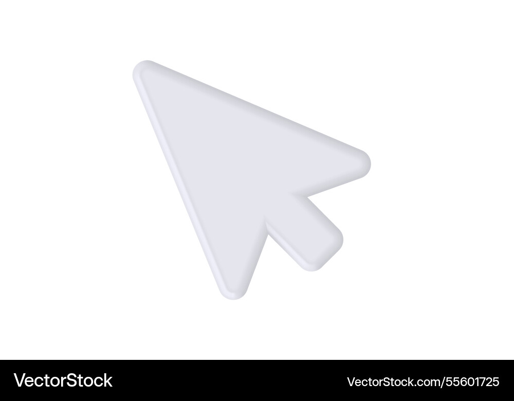 Large white computer cursor arrow icon Vector Image