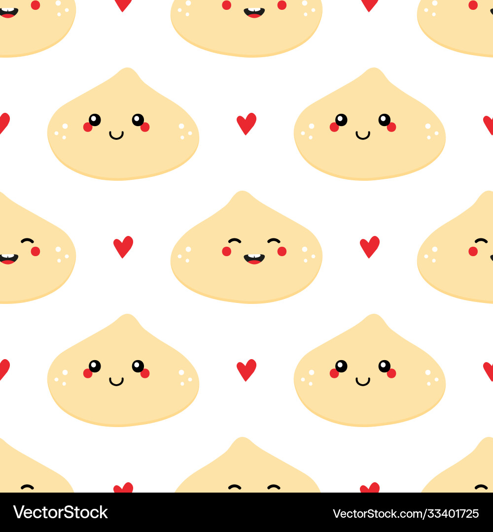 Macadamia nuts characters and hearts pattern Macadamia nuts characters and hearts pattern vector image