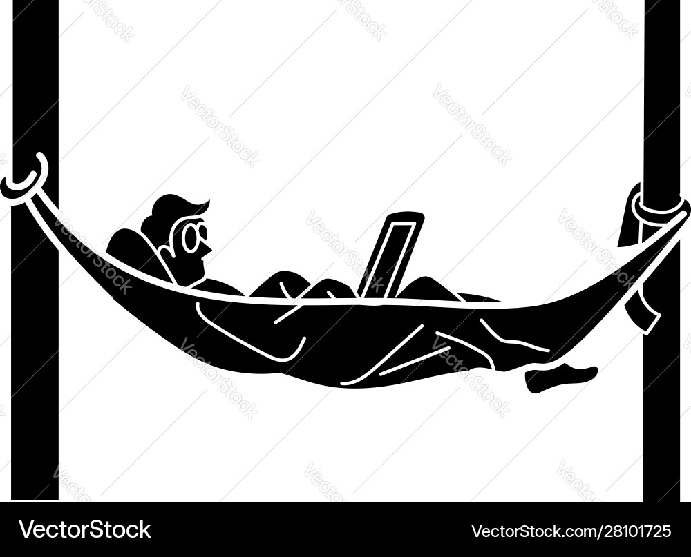 Man in hammock icon simple style Man in hammock icon simple style Vector Image