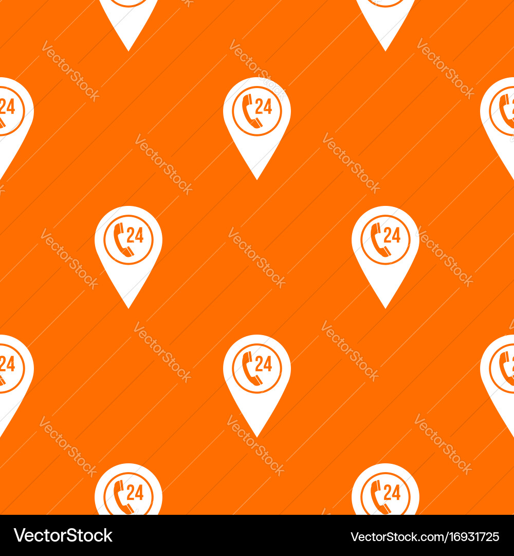 Map pointer with phone handset pattern seamless vector image
