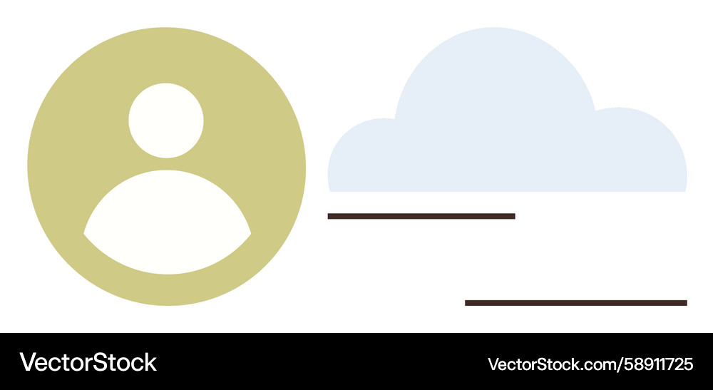 Minimal profile icon with cloud and horizontal Minimal profile icon with cloud and horizontal Vector Image