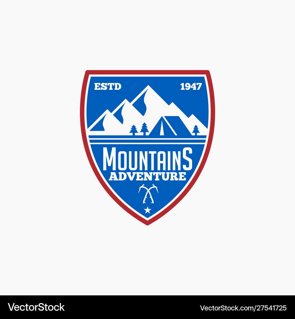 Mountain Badge Logo Vector Image