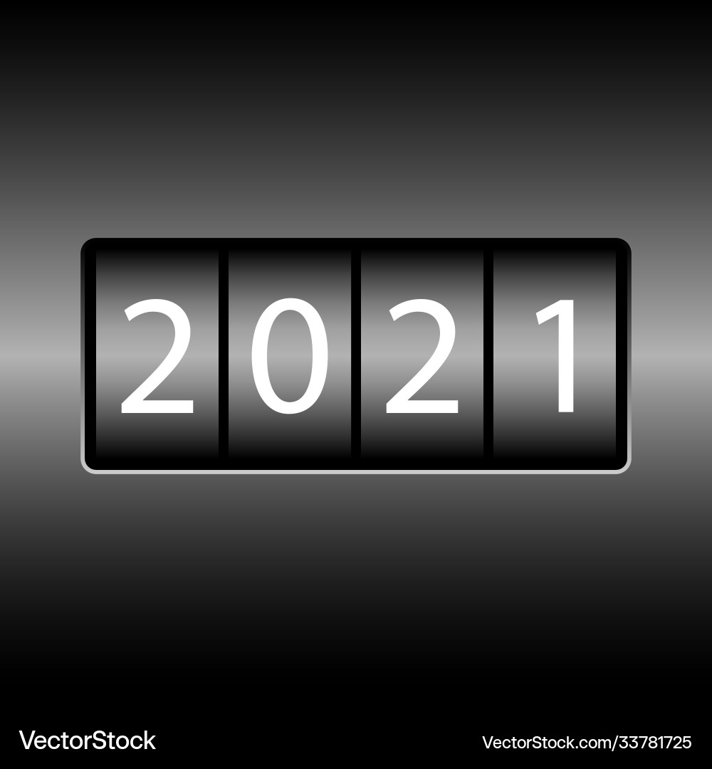 Odometer with numbers 2021 new vector image