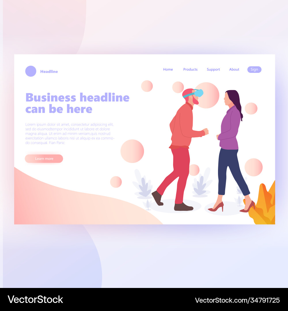 People work in a team and interact with graphs vector image