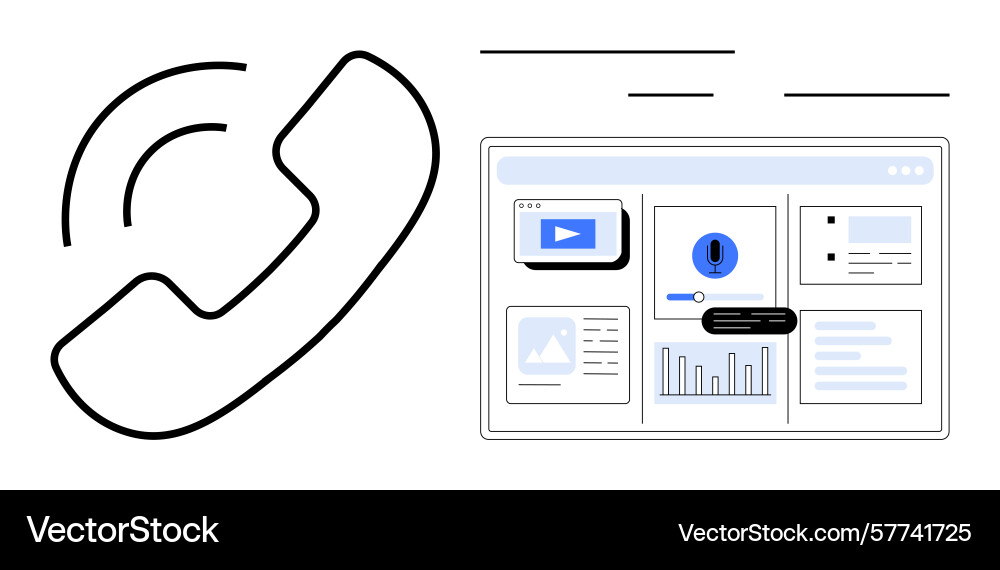 Phone call and digital dashboard representing vector image