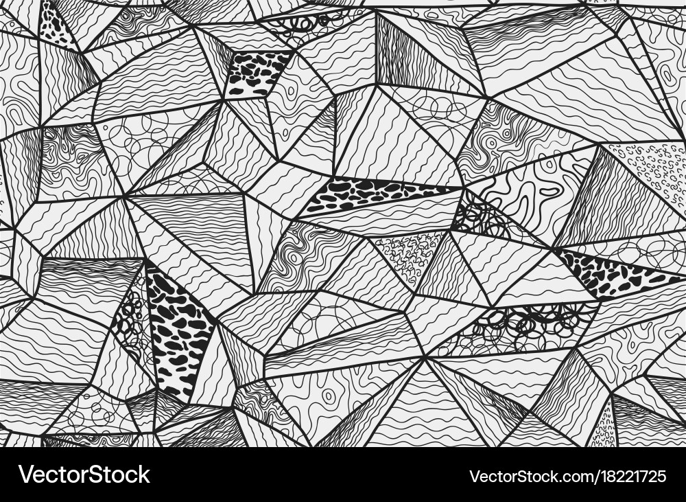 Polygonal Zentangle Pattern vector image